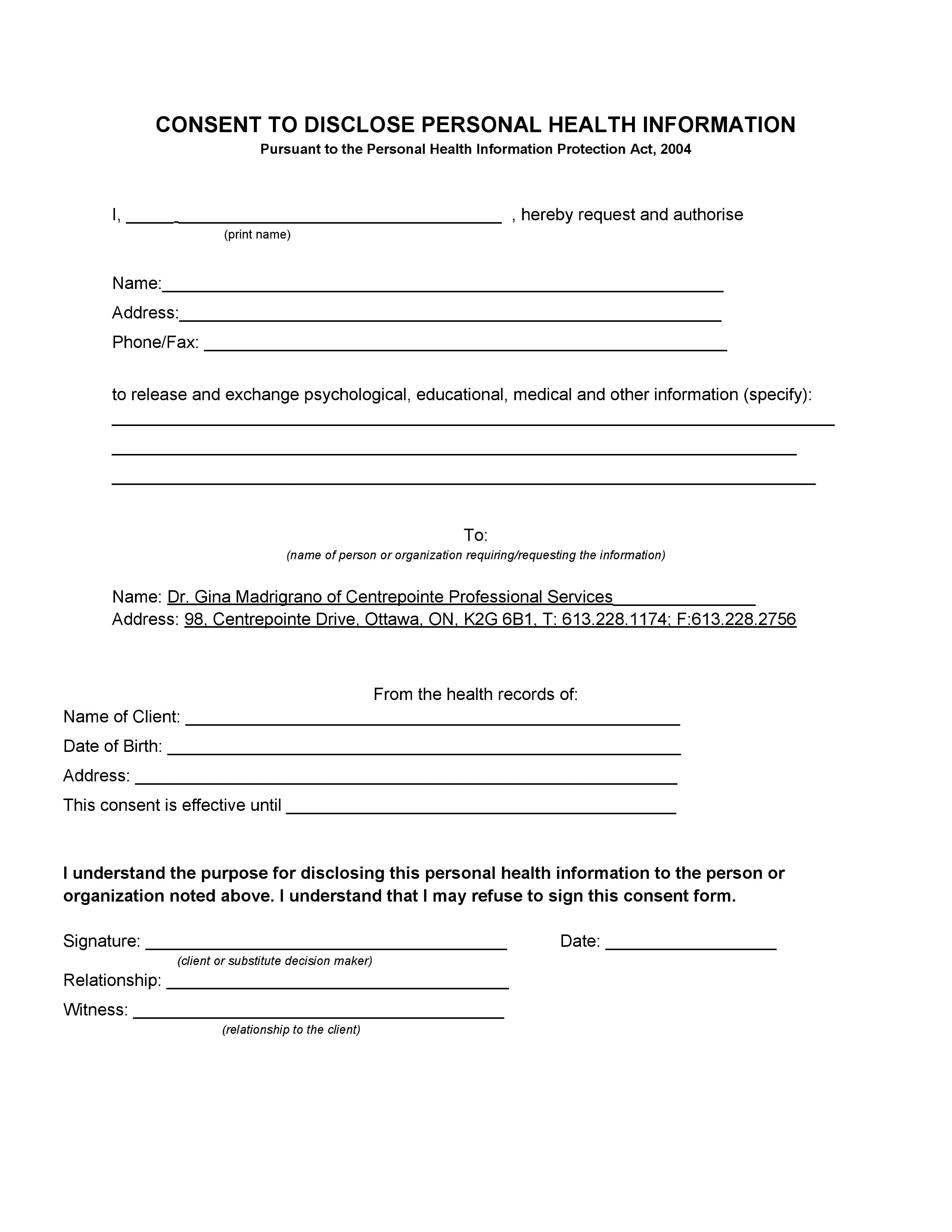 pre treatment forms dr gina madrigrano form 1174